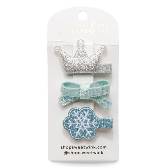 SWEET WINK multi Kids 3pc Snow Princess Clip Set - Picture 2 of 2